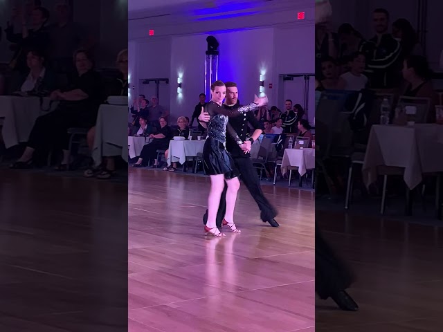 Anna competing her Cha Cha with Sergiy at the Yankee Classic!